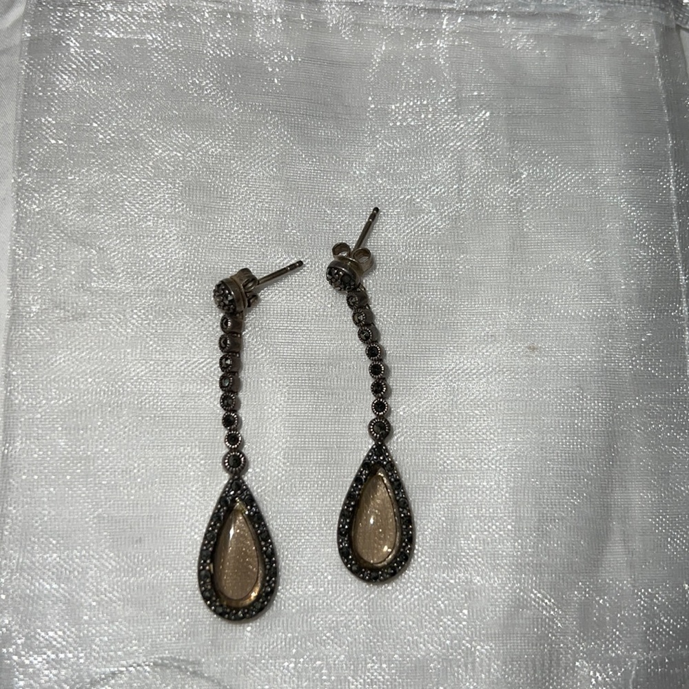 Black Diamond Dangling Earrings - image 1